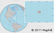 Gray Location Map of the area around 30° 13' 46" N, 69° 37' 30" W