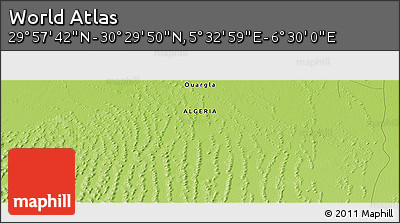 Physical Panoramic Map of the Area around 30° 13' 46" N, 6° 1' 30" E