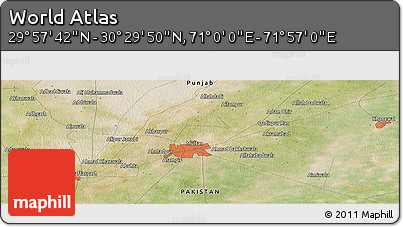 Satellite Panoramic Map of the Area around 30° 13' 46" N, 71° 28' 29" E