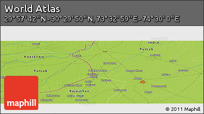 Physical Panoramic Map of the Area around 30° 13' 46" N, 74° 1' 30" E