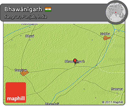 Physical 3D Map of Bhawānīgarh