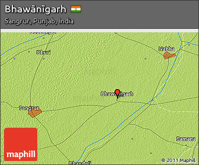 Physical 3D Map of Bhawānīgarh
