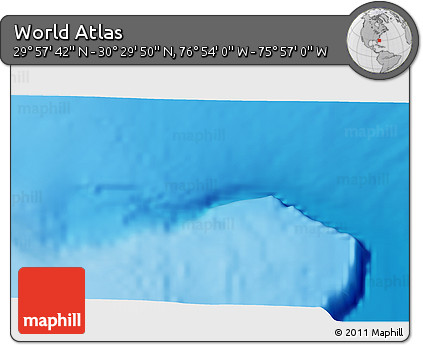 Physical 3D Map of the Area around 30° 13' 46" N, 76° 25' 30" W