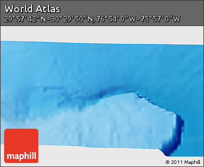Physical 3D Map of the Area around 30° 13' 46" N, 76° 25' 30" W