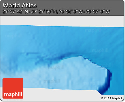 Physical 3D Map of the Area around 30° 13' 46" N, 76° 25' 30" W