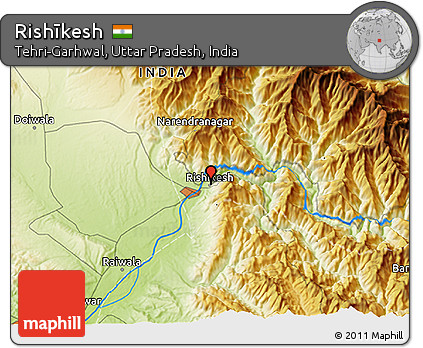 Physical 3D Map of Rishīkesh