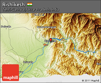 Physical 3D Map of Rishīkesh