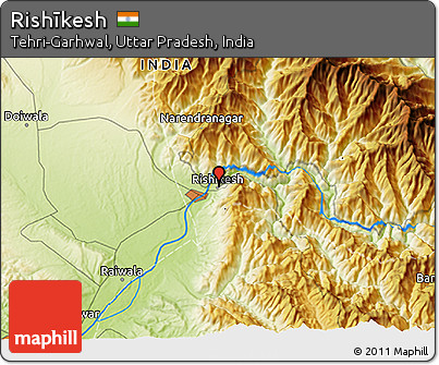 Physical 3D Map of Rishīkesh