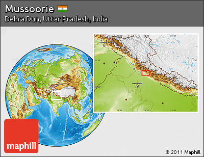 Physical Location Map of Mussoorie