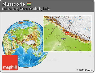 Physical Location Map of Mussoorie