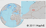 Gray Location Map of Ouinislane