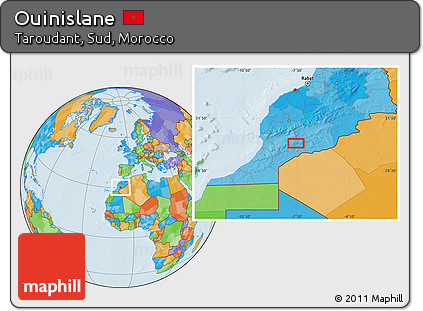 Political Location Map of Ouinislane