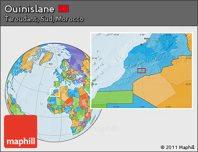Political Location Map of Ouinislane