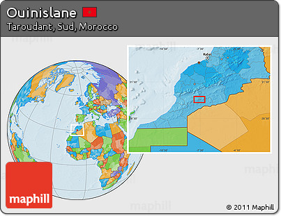 Political Location Map of Ouinislane