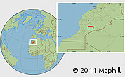 Savanna Style Location Map of Ouinislane