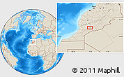 Shaded Relief Location Map of Ouinislane