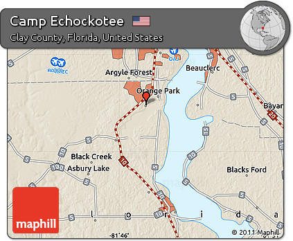 Shaded Relief Map of Camp Echockotee