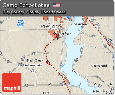 Shaded Relief Map of Camp Echockotee