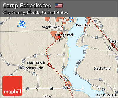 Shaded Relief Map of Camp Echockotee