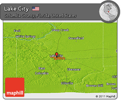 Physical Panoramic Map of Lake City