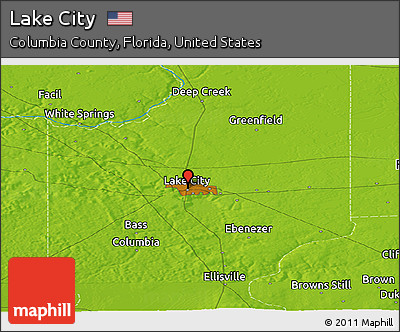 Physical Panoramic Map of Lake City