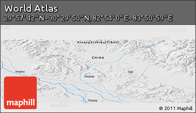 Physical Panoramic Map of the Area around 30° 13' 46" N, 83° 22' 30" E