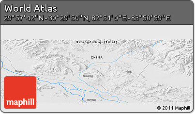 Physical Panoramic Map of the Area around 30° 13' 46" N, 83° 22' 30" E