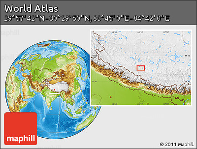 Physical Location Map of the Area around 30° 13' 46" N, 84° 13' 29" E