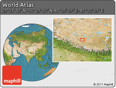 Satellite Location Map of the Area around 30° 13' 46" N, 85° 4' 29" E