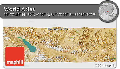 Satellite Panoramic Map of the Area around 30° 13' 46" N, 85° 4' 29" E