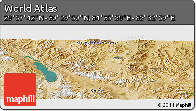 Satellite Panoramic Map of the Area around 30° 13' 46" N, 85° 4' 29" E