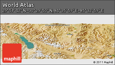 Satellite Panoramic Map of the Area around 30° 13' 46" N, 85° 4' 29" E