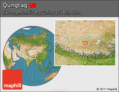 Satellite Location Map of Qungtag