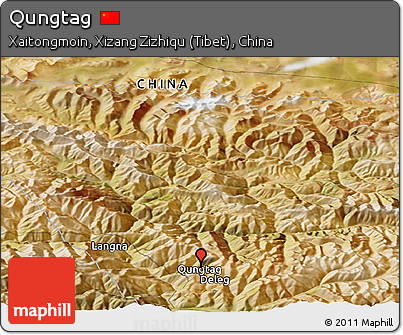 Satellite Panoramic Map of Qungtag