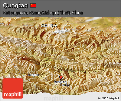 Satellite Panoramic Map of Qungtag