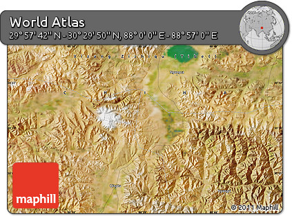 Satellite Map of the Area around 30° 13' 46" N, 88° 28' 29" E