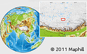 Physical Location Map of the area around 30° 13' 46" N, 89° 19' 29" E