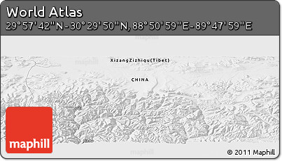 Physical Panoramic Map of the Area around 30° 13' 46" N, 89° 19' 29" E