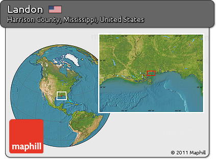 Satellite Location Map of Landon