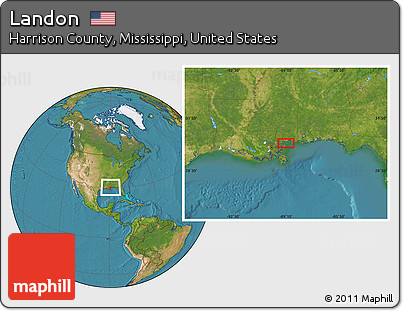 Satellite Location Map of Landon