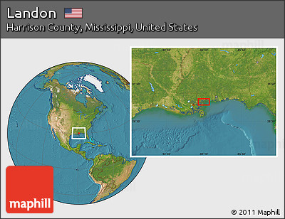 Satellite Location Map of Landon