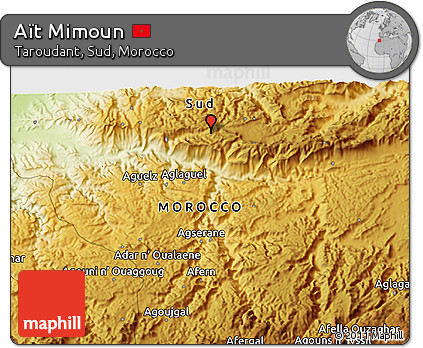 Physical 3D Map of Aït Mimoun