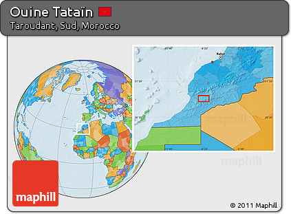 Political Location Map of Ouine Tataïn