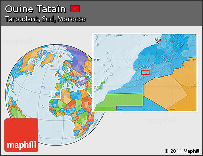 Political Location Map of Ouine Tataïn