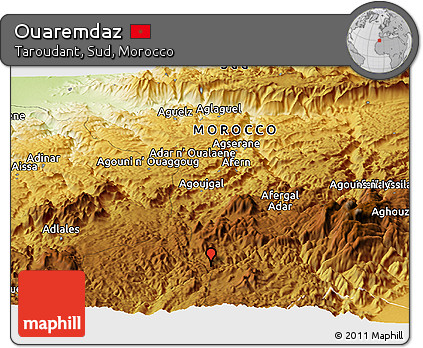 Physical Panoramic Map of Ouaremdaz