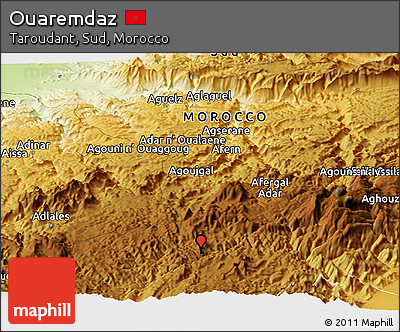 Physical Panoramic Map of Ouaremdaz
