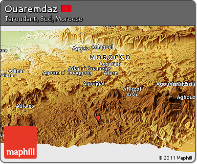 Physical Panoramic Map of Ouaremdaz