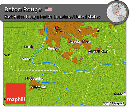 Physical Map of Baton Rouge
