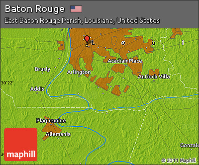 Physical Map of Baton Rouge