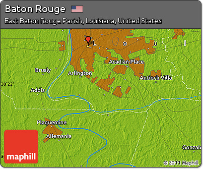 Physical Map of Baton Rouge